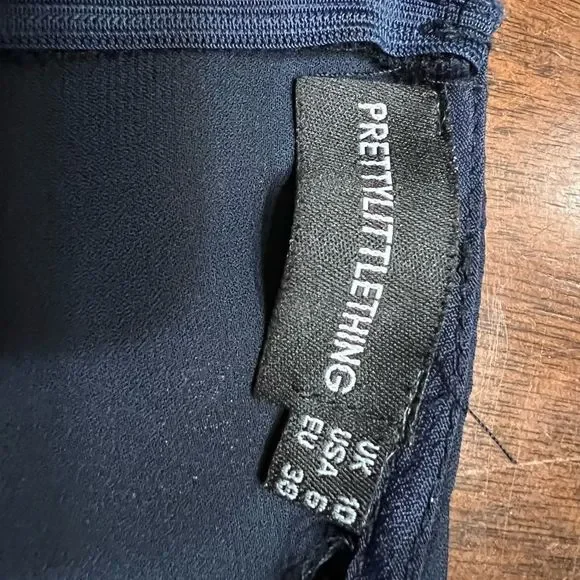 PrettyLittleThing Navy Blue Twist Front Short Rompers Sexy Club Wear Sz 6 - Picture 3 of 11